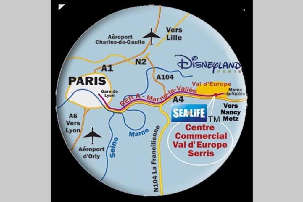 Nice Studio Near Mickey, Disneyland At 5Mn Montevrain Luaran gambar